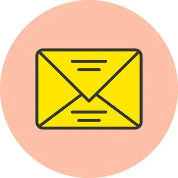 Email Line Filled Circle Icon Stock-Illustration