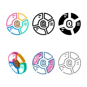 Email list segmentation color icon vector series Stockillustratie