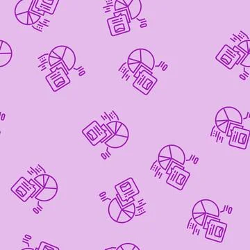 Email list segmentation marketing line seamless pattern Stock Illustration