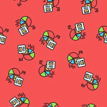 Email list segmentation marketing vector seamless pattern 库存插图