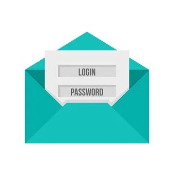 Email login password icon flat isolated vector Stockillustratie