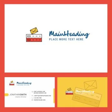 Email  Logo design with Tagline &amp; Front and Back Busienss Card Template. Vect Stock Illustration