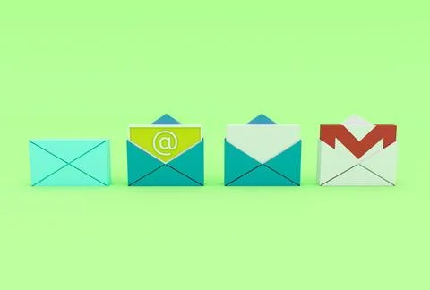Email, mail envelope Notification icon 3d illustration minimal 3d render. Stock Illustration