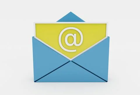 Email, mail envelope Notification icon 3d illustration minimal 3d render. Stock Illustration