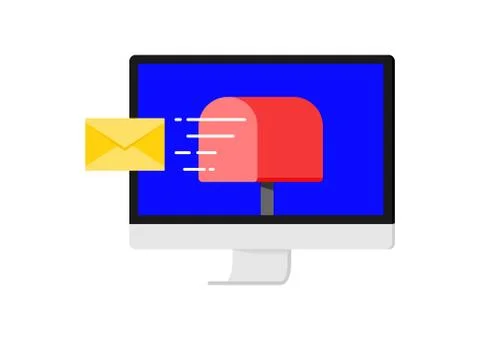 Email, mailbox, letter, message vector illustration Stock Illustration