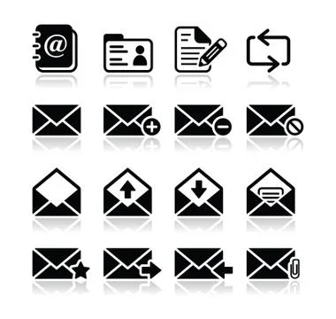 Email mailbox vector icons set Stock-Illustration