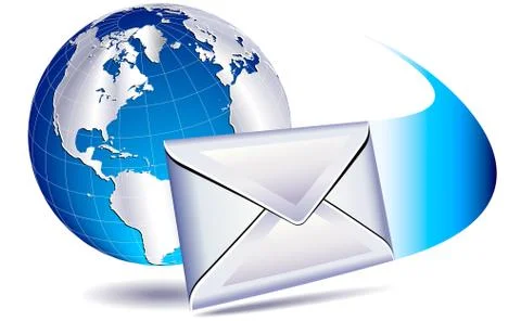 Email mailing the world Stock Illustration