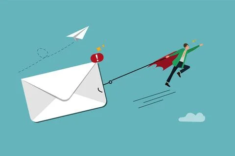 Email management, handle many emails or manage to reply all emails Stock Illustration