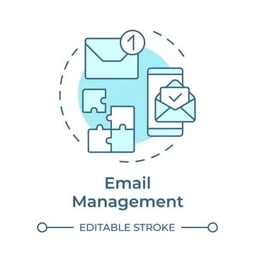 Email management soft blue concept icon Illustrazione stock