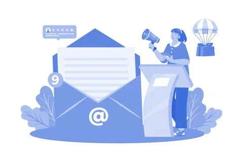 Email marketers develop and execute email campaigns. Stockillustratie