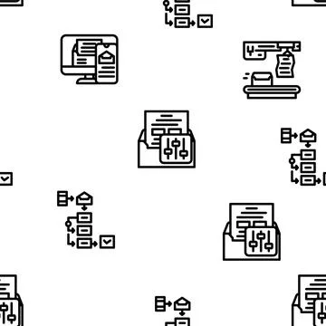 Email Marketing And Advertisement vector seamless pattern Stockillustratie