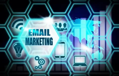Email Marketing ,background model concept Business Internet ,Innovation Computer Stock Illustration