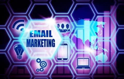 Email Marketing ,background model concept Business Internet ,Innovation Computer Stock Illustration