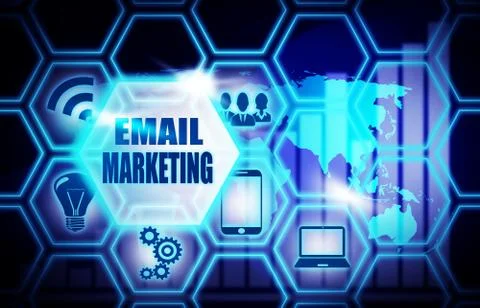 Email Marketing ,background model concept Business Internet ,Innovation Computer 库存插图