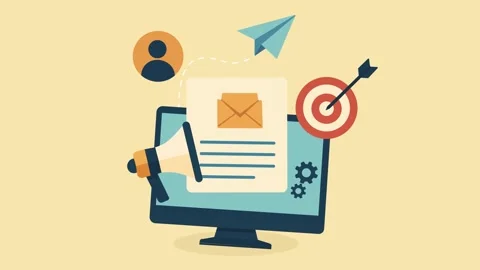 Email Marketing Campaign On A Desktop Screen With Envelope,  動画素材 346252969