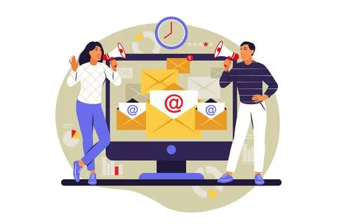 Email marketing concept. Subscription. Vector illustration. Flat. Stock Illustration