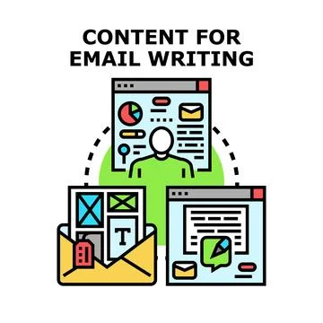 Email marketing content creating strategy development Stockillustratie