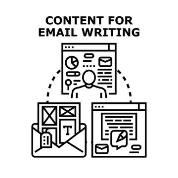 Email marketing content creating strategy development Stock Illustration
