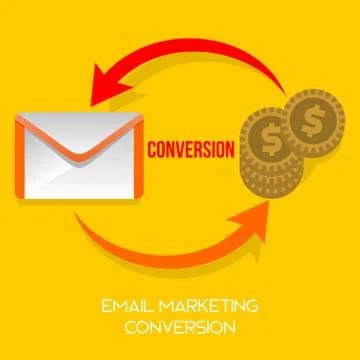 Email marketing conversion to selling flat style illustration with shadow Illustrazione stock