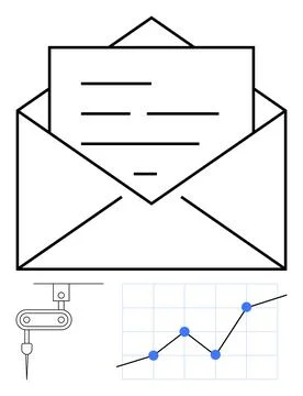 Email marketing, data analysis, automation, corporate communication, business 스톡 일러스트