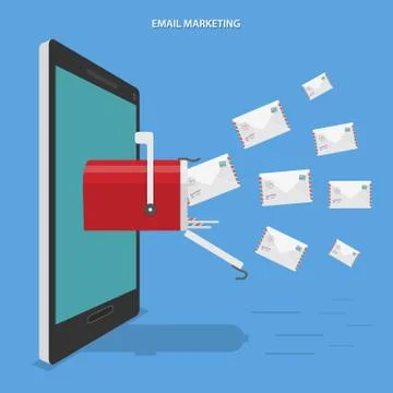 Email marketing flat vector concept. Stock Illustration