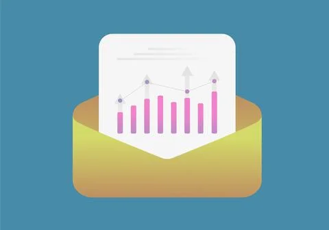 Email Marketing flat vector icon. Newsletter e-mail campaign concept Stock Illustration