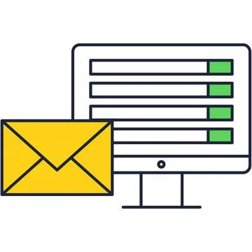 Email marketing icon with vector computer notice Stock Illustration