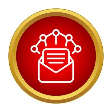 Email marketing network sharing messages online icon Stock Illustration