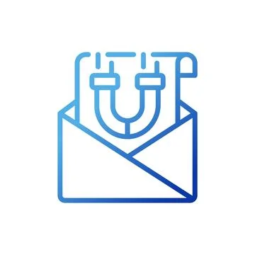 Email marketing pixel perfect gradient linear vector icon Ilustração Stock