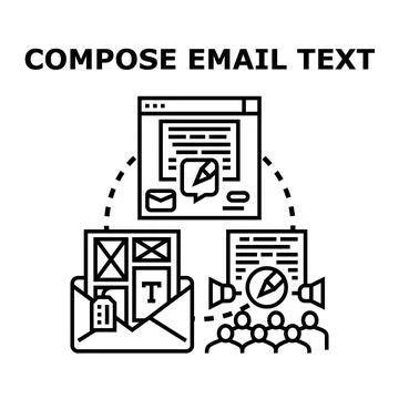 Email marketing strategy creating engaging text content Stock Illustration