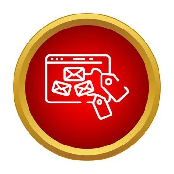 Email marketing tags with browser window concept Illustrazione stock