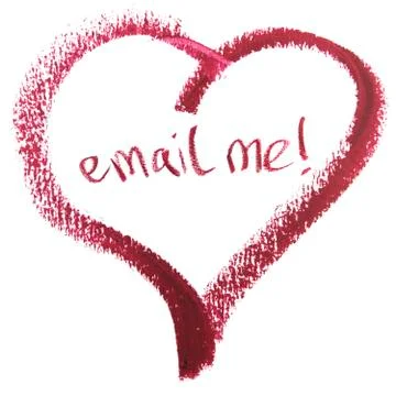 Email Me Message in Heart Shape Stock Photos