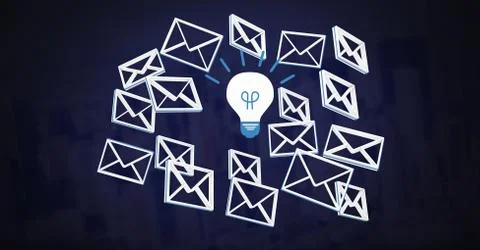 Email message and dark background Stock Illustration