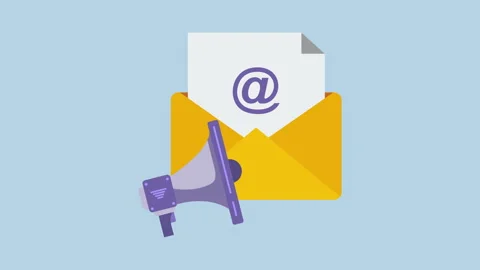 Email Message and Megaphone 2d Animation with Alpha Matte Stock Footage 334994016