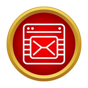 Email message arriving on browser web page icon Illustrazione stock