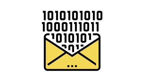 Email message with binary code color icon animation Vidéo 157270645