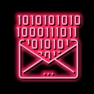 Email message with binary code color icon vector illustration Stock Illustration