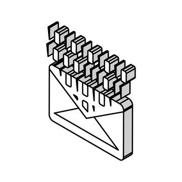Email message with binary code isometric icon vector illustration 스톡 일러스트