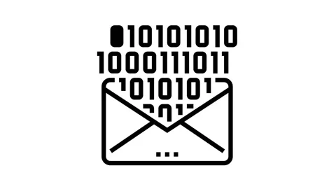 Email message with binary code line icon animation Vidéo 157272075