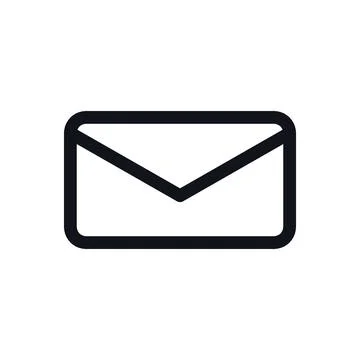 Email Message Black White Line Icon Editable Stroke Vector Symbol Stock Illustration