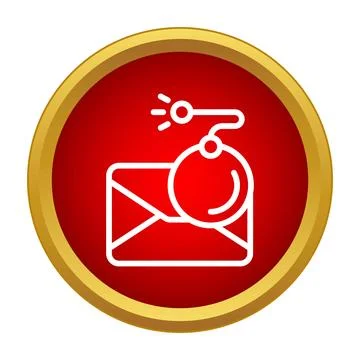 Email message with bomb icon showing cyber attack Stock Illustration