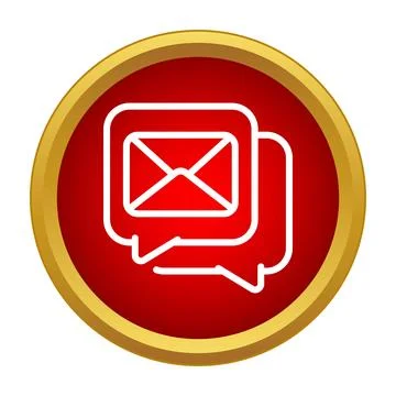 Email message chat communication icon red circle 스톡 일러스트