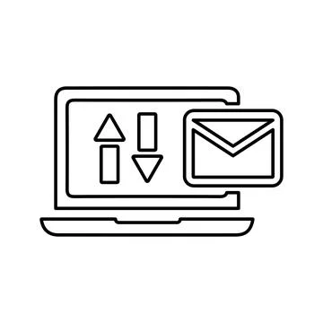 Email, message, chat outline icon. Line art design. Stock Illustration