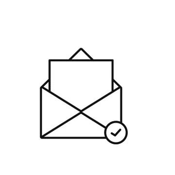 Email message check technology internet line style Illustrazione stock