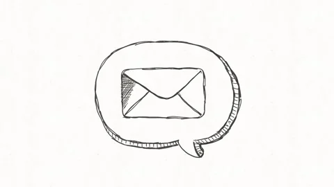 Email Message Communication Hand Drawn Animation Stock Footage 341802291