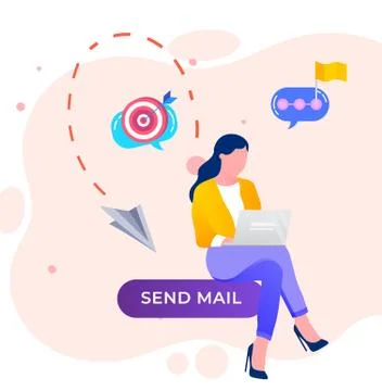 Email message concept. Delivery of messages. Chatting using the computer vector イラスト素材