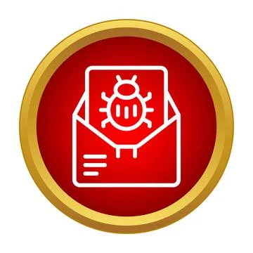 Email message containing malware alert threat icon Stock Illustration