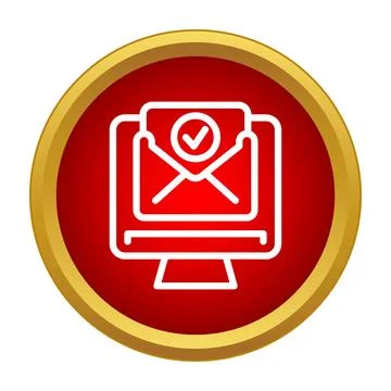 Email message delivered on computer screen icon Illustrazione stock