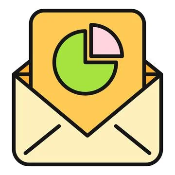 Email message delivering business analytics report data Stock Illustration