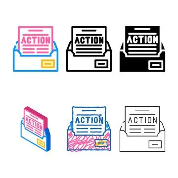 Email message engagement forms color icon vector 스톡 일러스트